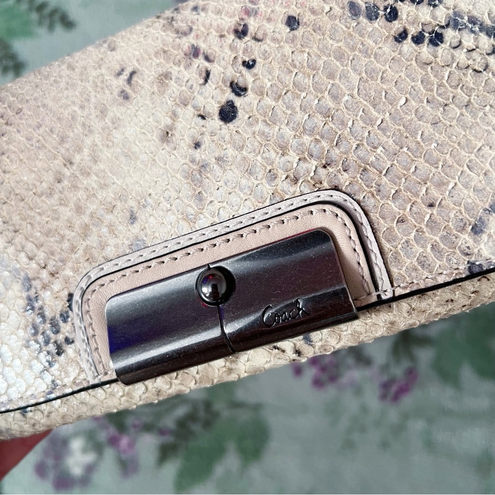 Coach Kristin Python Leather Metallic Embossed Sl… - image 2